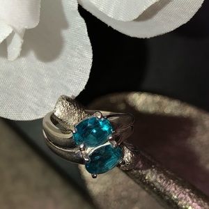 Genuine London Blue Topaz & Sterling Silver Ring